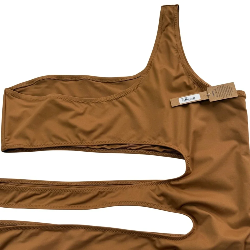 SKIMS Swim One Shoulder Monokini Almond‎ 3X